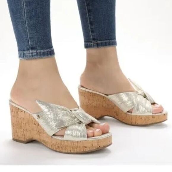 BRAND NEW SAM & LIBBY WEDGE CORK WEDGE HEEL SANDAL - Picture 5 of 16